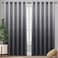 DWCN Grey Ombre Blackout Curtains for Bedroom Damask Patterned Thermal Insulated Energy Saving Grommet Curtains for Living Room Set of 2 Gradient Window Curtain Panels 100 x 96 Inch Grey