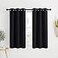NICETOWN Black Out Cafe Curtains 48 inch Long 2 Panels Burg Solid Thermal Insulated Grommet Light Reducing Curtains Drapes for BathroomNursery W37 x L48 2 Panels