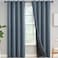 Yakamok 100 Blackout Curtains for Bedroom 84 Inch Length Light Blocking Drapes with Black Backing Thermal Insulated Solid Grommet Panels for Living Room 52Wx84L Stone Blue 2 Panels
