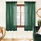 XTMYI Dark Emerald Green Sheer Curtains Forest Hunter Green Voile Drapes for Living Room Bedroom 63 Inch Length