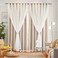 Loyala Stars Blackout Curtains Double Layer 96 Inches Long Beige Kids Bedroom Friendly