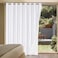 H.VERSAILTEX HVERSAILTEX Linen Blackout Curtains Durable Thick Textured Linen Look 100 Blackout Patio Door Curtain Anti Rust Grommet Extra Wide Sliding Door Curtain Panel W100 x L84 inch White