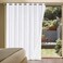 H.VERSAILTEX HVERSAILTEX Linen Blackout Curtains Durable Thick Textured Linen Look 100 Blackout Patio Door Curtain Anti Rust Grommet Extra Wide Sliding Door Curtain Panel W100 x L84 inch White