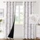 H.VERSAILTEX HVERSAILTEX 100 Blackout Curtains for Living Room Camellia Floral Blackout Curtains 96 Inches Long Light Blocking Window Treatment Curtains with Black Liner Grommet Thermal Drapes 2 Panel