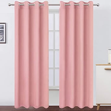 LEMOMO Blackout Curtains 66 x 95 inchPink Curtains Set of 2 PanelsThermal Insulated Room Darkening Bedroom Curtains