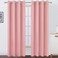 LEMOMO Blackout Curtains 66 x 95 inchPink Curtains Set of 2 PanelsThermal Insulated Room Darkening Bedroom Curtains