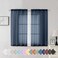 Aiyufeng Navy Blue Sheer Window Curtain Panels 54 Inch Set of 2 Light Filtering Solid Voile Kitchen Curtains Drapes for Small WindowKids RoomBathroomLiving RoomBedroom Rod Pocket 40W x 54L