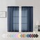 Aiyufeng Navy Blue Sheer Window Curtain Panels 54 Inch Set of 2 Light Filtering Solid Voile Kitchen Curtains Drapes for Small WindowKids RoomBathroomLiving RoomBedroom Rod Pocket 40W x 54L