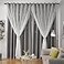 Loyala Star Double Layer Blackout Curtains for Bedroom Kids Cute 96 Inches Long 2 Panels Set Grey 42 X 96 Inches