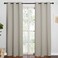 NICETOWN Natural Living Room Blackout Curtains for Windows Eyelet Top Room Darkening PanelsDrapes for Bedroom 2 Panels W42 x L84 inches