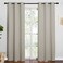 NICETOWN Natural Living Room Blackout Curtains for Windows Eyelet Top Room Darkening PanelsDrapes for Bedroom 2 Panels W42 x L84 inches