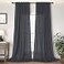 DANCURTON Dark Grey Curtains 96 Inches Long for Living Room 2 Panels Back Tab Pocket Light Reducing Semi Sheer Privacy Opaque Charcoal Gray Linen Curtains for Bedroom Home Office Rustic Country Chic D