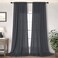 DANCURTON Dark Grey Curtains 96 Inches Long for Living Room 2 Panels Back Tab Pocket Light Reducing Semi Sheer Privacy Opaque Charcoal Gray Linen Curtains for Bedroom Home Office Rustic Country Chic D