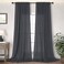 DANCURTON Dark Grey Curtains 96 Inches Long for Living Room 2 Panels Back Tab Pocket Light Reducing Semi Sheer Privacy Opaque Charcoal Gray Linen Curtains for Bedroom Home Office Rustic Country Chic D