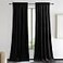 NICETOWN Insulated Black Out Velvet Curtains for Patio Solid HeavyDuty Large Window Treatments Drapes for Sliding Glass Door 2 Panels 90 inches Long