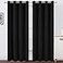LEMOMO Blackout Curtains 52 x 108 inchBlack Curtains Set of 2 PanelsThermal Insulated Room Darkening Bedroom Curtains