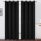 LEMOMO Blackout Curtains 52 x 108 inchBlack Curtains Set of 2 PanelsThermal Insulated Room Darkening Bedroom Curtains