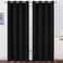 LEMOMO Blackout Curtains 52 x 108 inchBlack Curtains Set of 2 PanelsThermal Insulated Room Darkening Bedroom Curtains