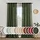 MIULEE Olive Green Linen Curtains 120 Inches Long for Bedroom Living Room Soft Thick Linen Textured Window Drapes Semi Sheer Light Filtering Back Tab Rod Pocket Burlap Look 2 Panels