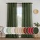 MIULEE Olive Green Linen Curtains 120 Inches Long for Bedroom Living Room Soft Thick Linen Textured Window Drapes Semi Sheer Light Filtering Back Tab Rod Pocket Burlap Look 2 Panels