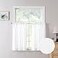 Tollpiz Short Linen Tier Curtains Rod Pocket Semi Sheer Half Kitchen Curtain Burlap Light Filtering Thick Linen Drapes for Bathroom 30 x 24 inches Long White Set of 2 Panels