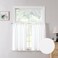Tollpiz Short Linen Tier Curtains Rod Pocket Semi Sheer Half Kitchen Curtain Burlap Light Filtering Thick Linen Drapes for Bathroom 30 x 24 inches Long White Set of 2 Panels