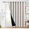 jinchan 95 Blackout Boho Curtain 84 Inches Long for Bedroom 1 Panel Extra Wide Printed Curtain Black on Beige Geometric Grommet Top Thermal Insulated Window Drape