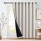 jinchan 95 Blackout Boho Curtain 84 Inches Long for Bedroom 1 Panel Extra Wide Printed Curtain Black on Beige Geometric Grommet Top Thermal Insulated Window Drape