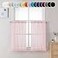 Chyhomenyc Sheer Curtains 36 inch Length 2 Panels Light Filtering Voile Rod Pocket Short Window Sheer Curtians for Bathroom Living Room 2PCS Blush Pink