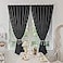 Jilron Magic Tape Stick on Curtains Blackout Curtains for Bedroom no Drillng Self Adhesive Curtain no Rod Small Window Black 35 W x 40 L 2 Panels