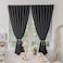 Jilron Magic Tape Stick on Curtains Blackout Curtains for Bedroom no Drillng Self Adhesive Curtain no Rod Small Window Black 35 W x 40 L 2 Panels