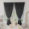 Jilron Magic Tape Stick on Curtains Blackout Curtains for Bedroom no Drillng Self Adhesive Curtain no Rod Small Window Black 35 W x 40 L 2 Panels