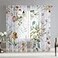 Fereyis Floral Sheer Curtains for Living Room 84 inch Length 2 Panels Set Elegant Yellow Flower Spring Printed Window Curtain Chiffon Drapes for Bedroom
