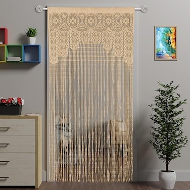 Atsweetlife Lace Door String Curtain for DoorwaysBohemian Curtains Window Wall Closet Bedroom Kitchen Hippie Hanging Panels Boho Room Divider