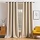 MIULEE Room Darkening Extra Long Curtains Thermal Insulated Drapes Solid Window Treatment Set Grommet Top Light Blocking Blackout Curtain for Living RoomBedroom 2 Panels 52 x 120 inch Beige