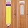 HINGTAI 2Pcs Yellow Pencil Shape Blackout Curtains for Classroom Door Window Office Porch Room Cover Shade