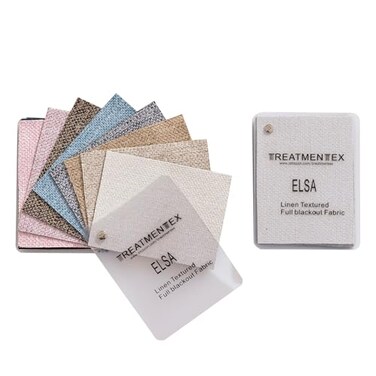 Treatmentex Faux Linen Blackout Curtain Fabric Sample Booklet Sample Book Swatches 20 Colors