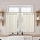 Lino Rosa Kitchen Window Curtains Over Sink 24 Inch Length SetsRustic Country Pinch Pleated Linen Cafe Small Window Curtain for Half Bathroom Windows