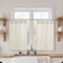 Lino Rosa Kitchen Window Curtains Over Sink 24 Inch Length SetsRustic Country Pinch Pleated Linen Cafe Small Window Curtain for Half Bathroom Windows
