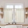 Lino Rosa Kitchen Window Curtains Over Sink 24 Inch Length SetsRustic Country Pinch Pleated Linen Cafe Small Window Curtain for Half Bathroom Windows
