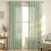 Lino Rosa Sage Green Whimsical Sheer Linen Curtains Boho Floral Striped Gingham Inspired Patterned Drapes for Bedroom Living Room Office 84 Inches Long
