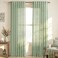 Lino Rosa Sage Green Whimsical Sheer Linen Curtains Boho Floral Striped Gingham Inspired Patterned Drapes for Bedroom Living Room Office 84 Inches Long