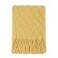 BOURINA Mustard Throw Blanket 50x60 Inches Throw Textured Solid Soft Sofa Couch Decorative Knit Blanket