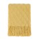 BOURINA Mustard Throw Blanket 50x60 Inches Throw Textured Solid Soft Sofa Couch Decorative Knit Blanket