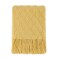 BOURINA Mustard Throw Blanket 50x60 Inches Throw Textured Solid Soft Sofa Couch Decorative Knit Blanket