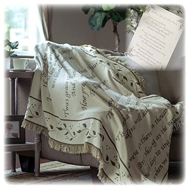 Dulaya Memories Amazing Grace Sympathy Throw Blanket with Condolence Card Memorial Gift for Loss of Loved One Scripture Tapestry Afghan for Remembrance and Grief Comfort