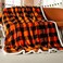 BEAUTEX Halloween Blanket Sherpa Plaid Throw Blankets Fuzzy Fluffy Cozy Soft Throws Fleece Flannel Plush Microfiber Blanket Halloween Fall Decor for Couch Bed Sofa50 X 60 Orange