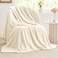 BEDELITE Fleece Blanket 3D Jacquard Decorative Cream Throw Blankets for Couch Bed Soft and Cozy Warm Plush Fluffy Blanket All Seasons Suitable 50x60Inches