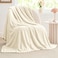 BEDELITE Fleece Blanket 3D Jacquard Decorative Cream Throw Blankets for Couch Bed Soft and Cozy Warm Plush Fluffy Blanket All Seasons Suitable 50x60Inches