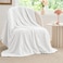 BEDELITE Fleece Throw Blanket for Couch Bed 3D Jacquard Decorative White Blanket Super Soft and Cozy Warm Fuzzy Blanket All Seasons Suitable 50x60Inches